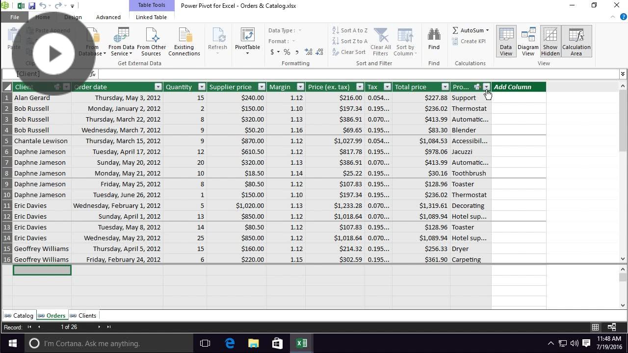 Using The Power Pivot Add in Excel 2016 Windows EXPERT Skillsoft